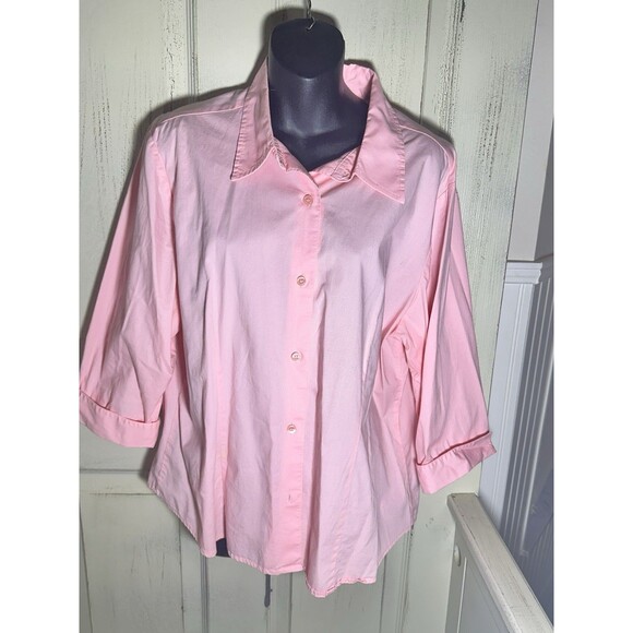 Chadwick’s Pink Button Down Blouse 3/4 Sleeves Sz XL - Picture 10 of 10